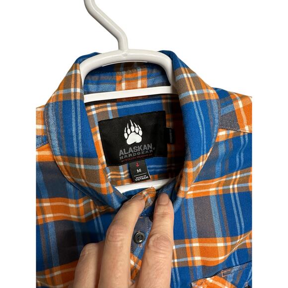 Alaskan Hardgear Performance Flannel Shirt Deluth Plaid Orange Blue Size M LNC! - Picture 4 of 6